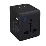 LAX International Travel Adapter with 1x USB-C 3.1A 5V and 1 USB-A