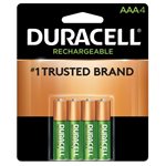 DURACELL RECHARGEABLE AAA Nickel Metal Hydride Battery PACK OF 4