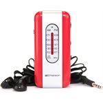 Emerson ER-7002 Portable AM/FM Radio with Earbuds - Red/Silver