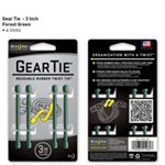 NITE IZE GEAR TIE 3"-FOREST GREEN 4PK
