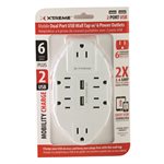 XTREME 6 prises murales avec 2 ports USB - Blanc